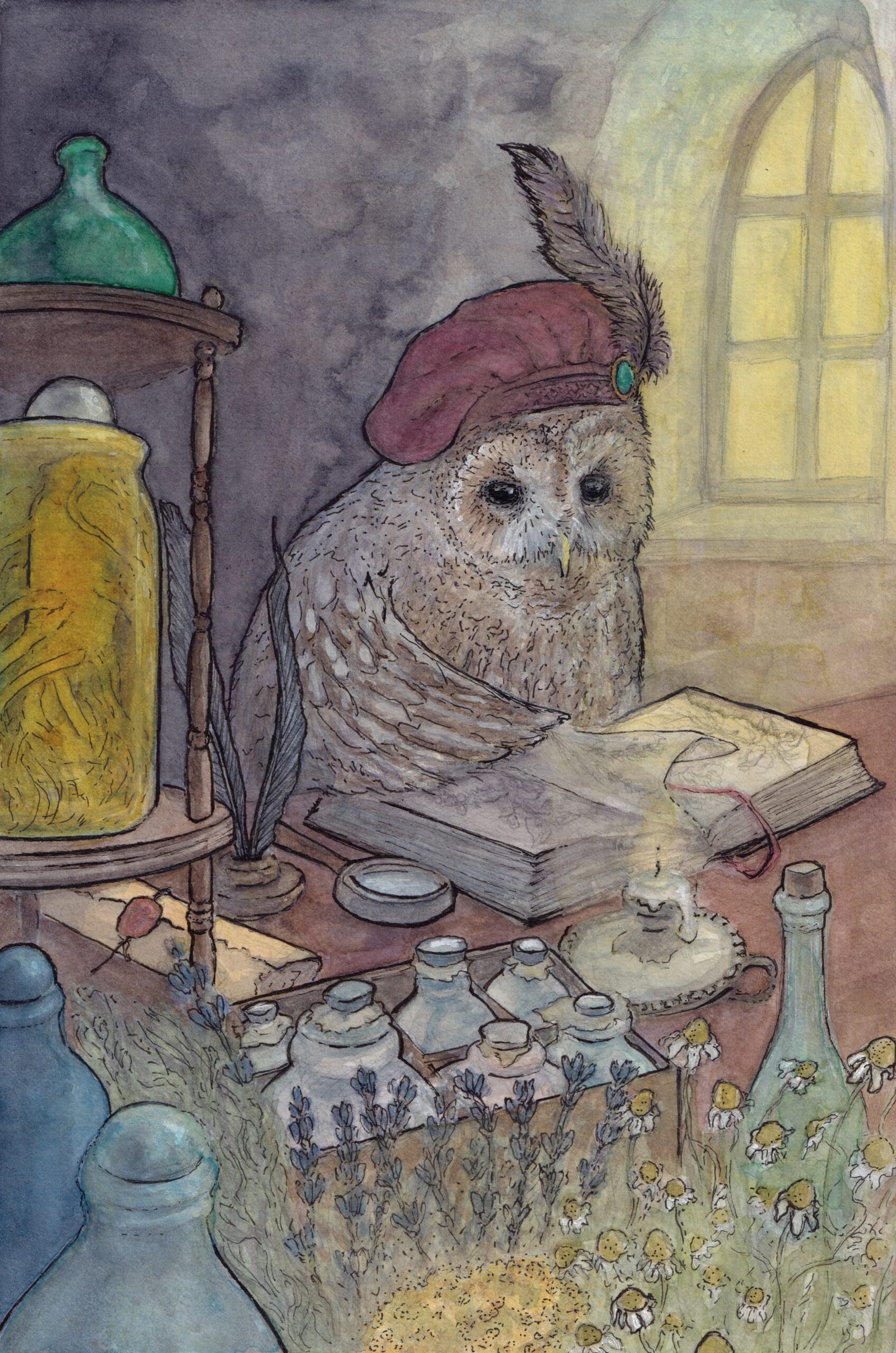 Apothecary Owl illustration by Kristina Muñoz