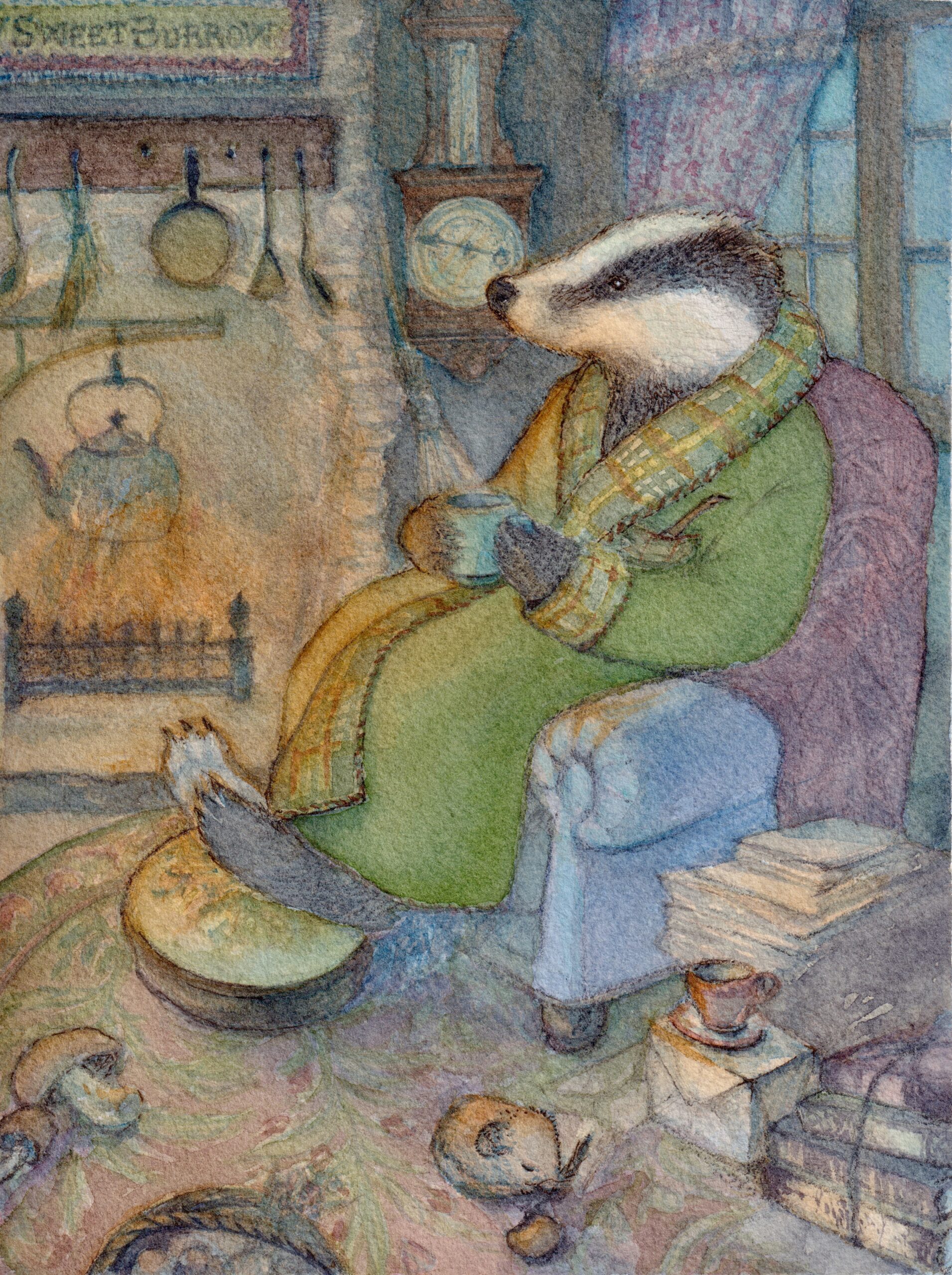 Winter Badger illustration by Kristina Muñoz