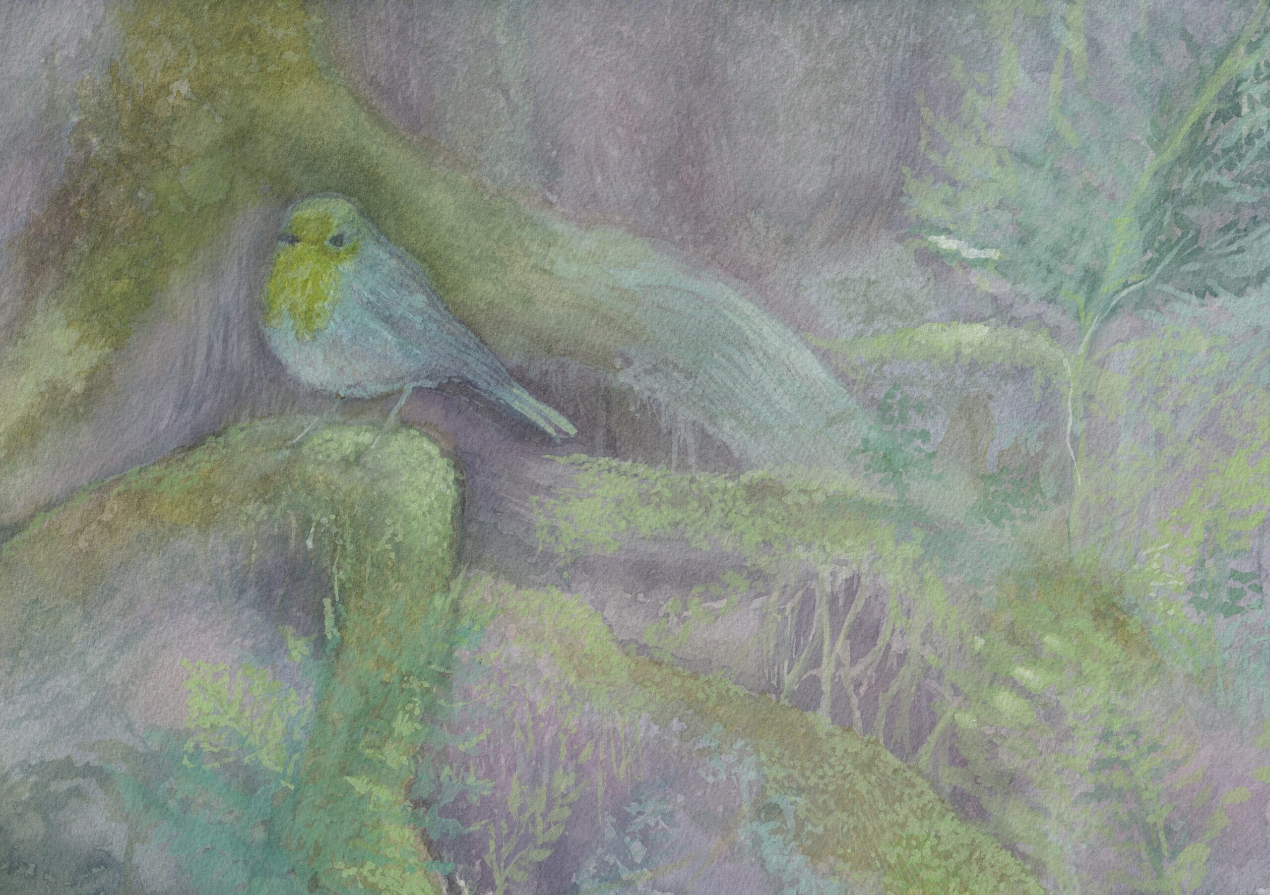 Watercolour painting titled Not a Labyrinth, but Roots