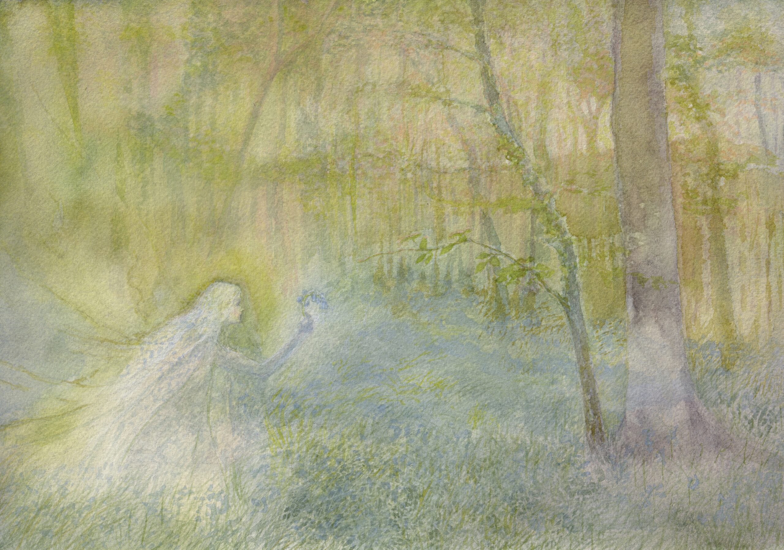 Watercolour painting titled The Veil